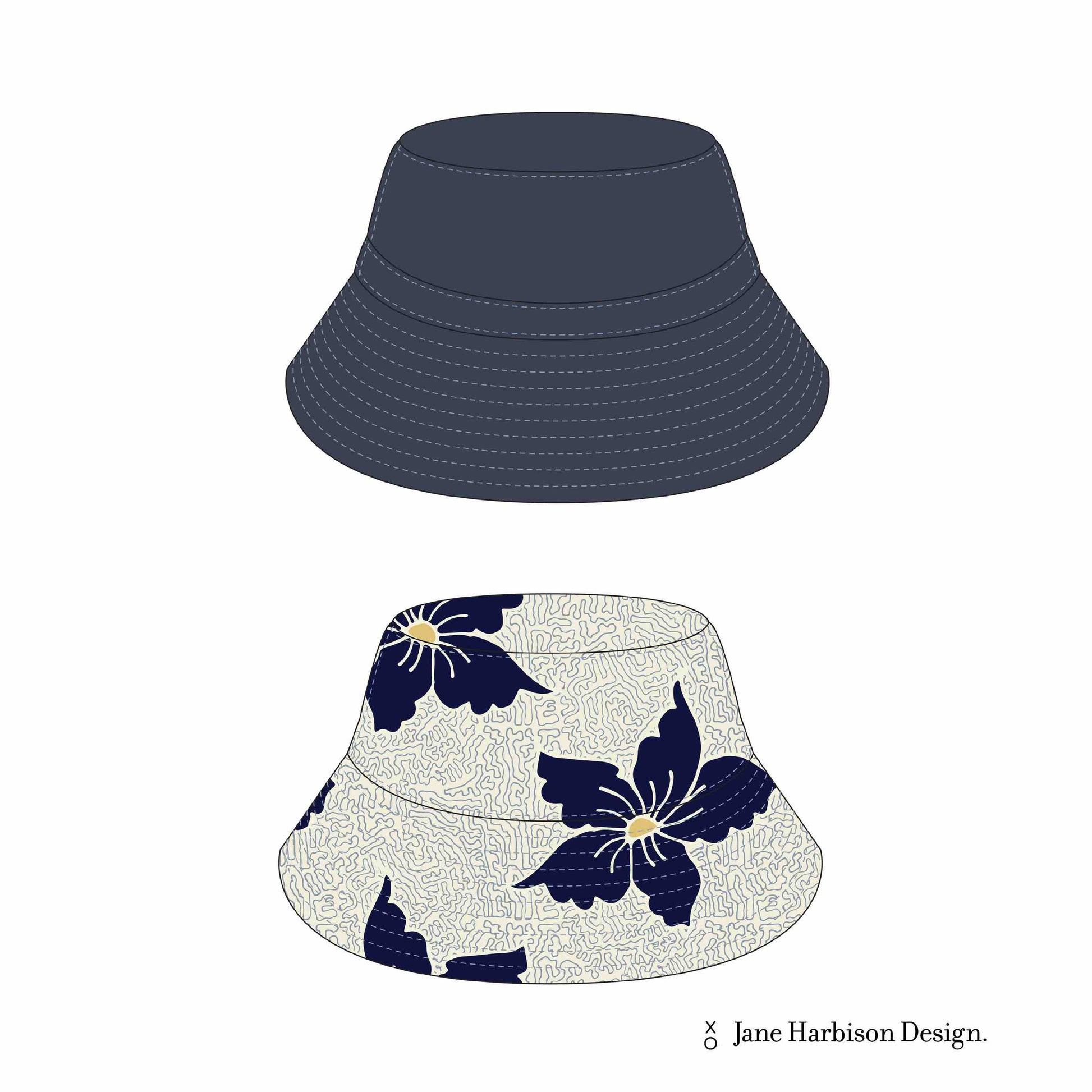 Reversible Bucket Hat Sewing Pattern and how to sew videos for boys and men in 7 sizes