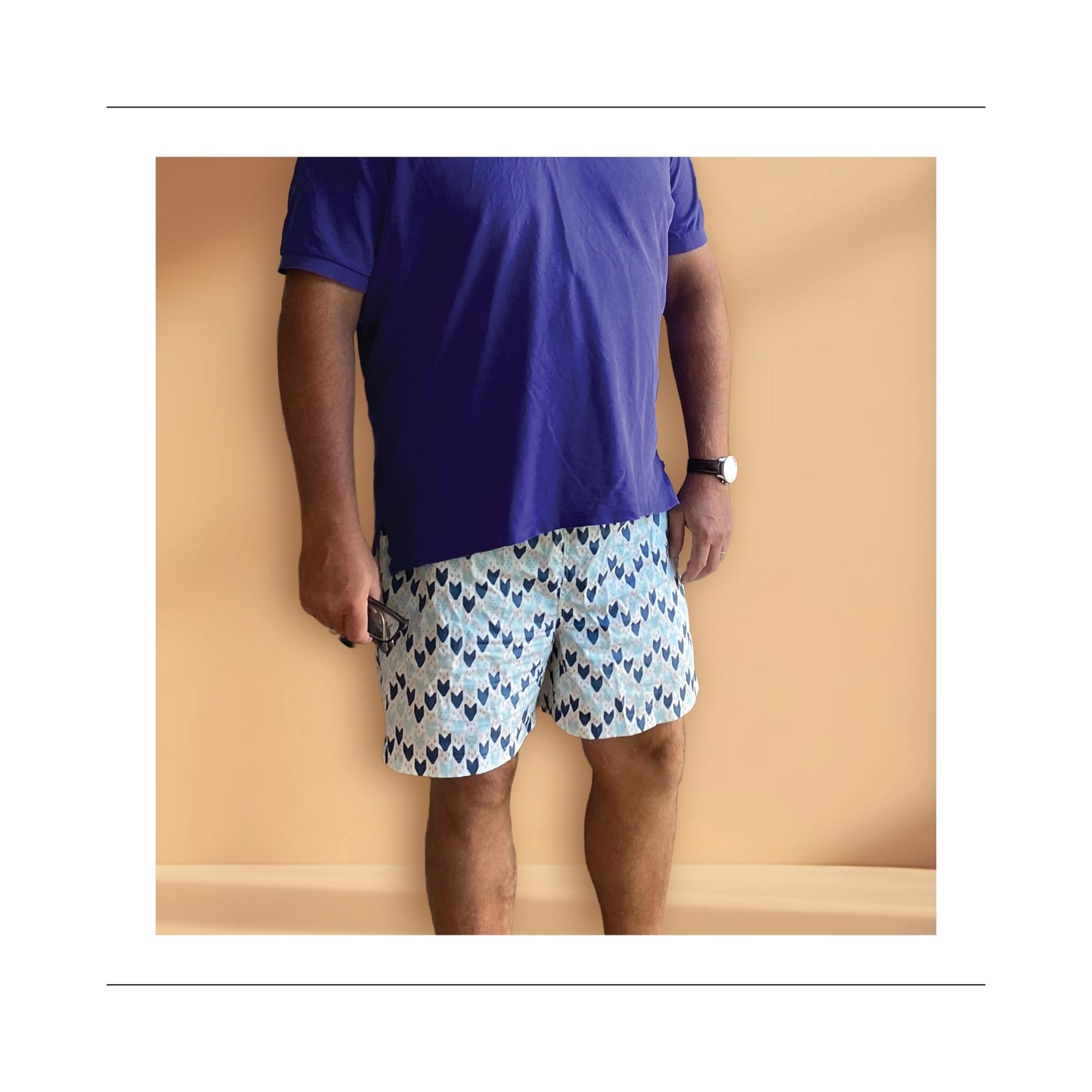 Sewing Pattern PDF Mens elastic waist Mid Thigh Short for fashionable DIY gift