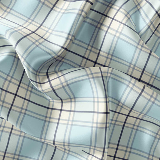 Satin Fabric for luxurious Men's Pyjamas In Ice Blue