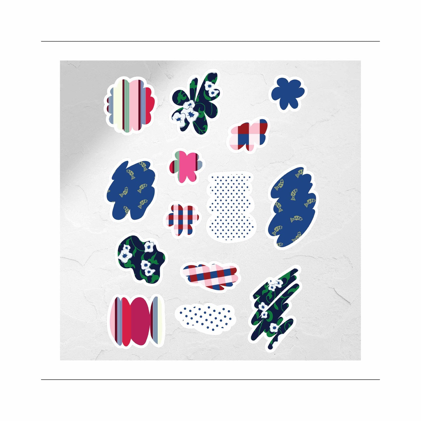Sticker Set - Print and Cut Marine Royal Blue
