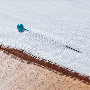 Fabric Organic Gauze - Damask Vase Blue