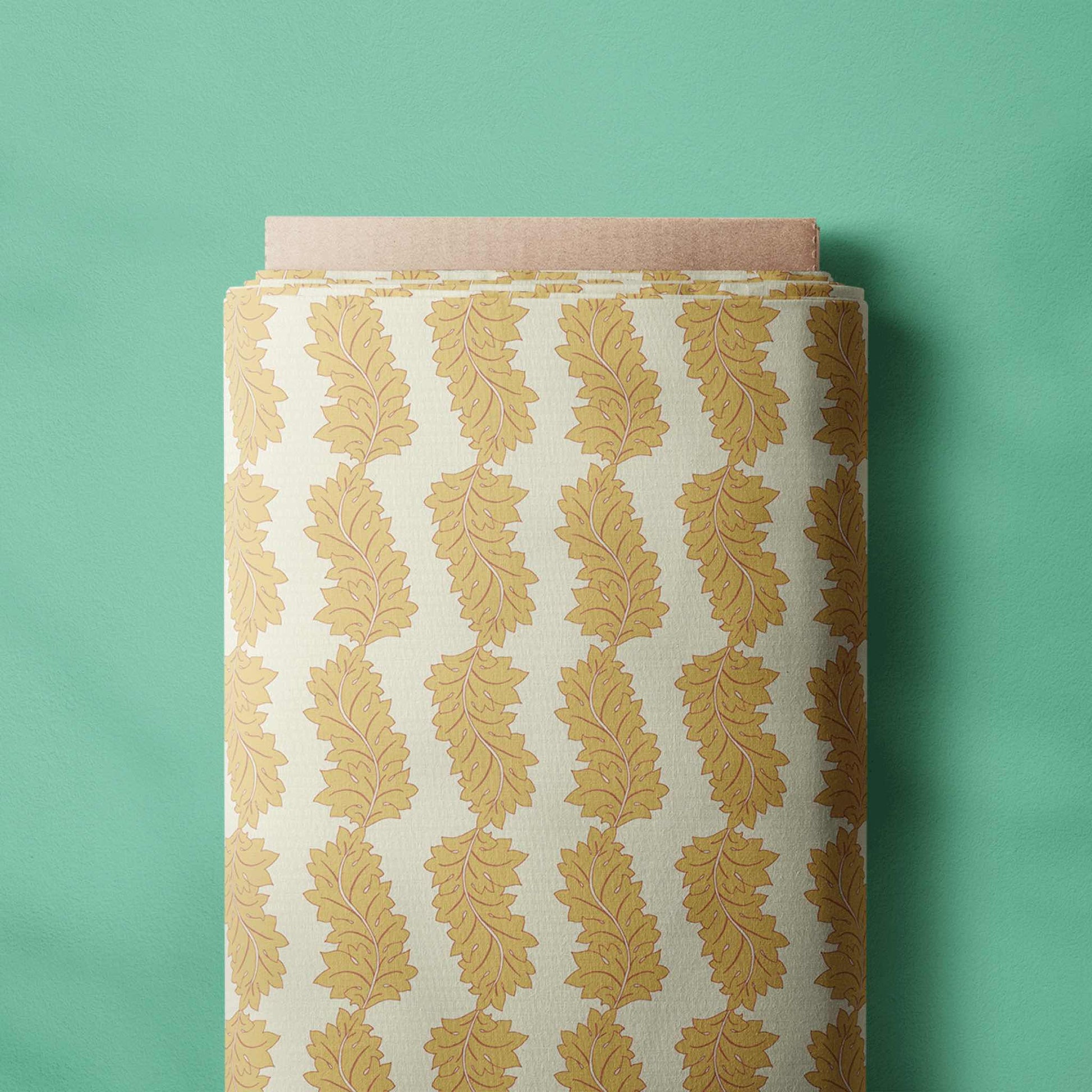 Personalised Men's Gift Idea: DIY Cotton Poplin in Acanthus Leaf Yellow maximalist design
