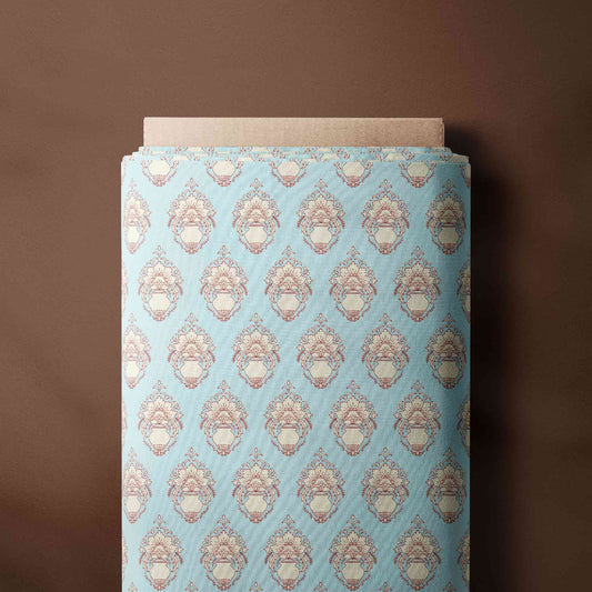 Fabric Cotton Damask Vase Blue for boys and men