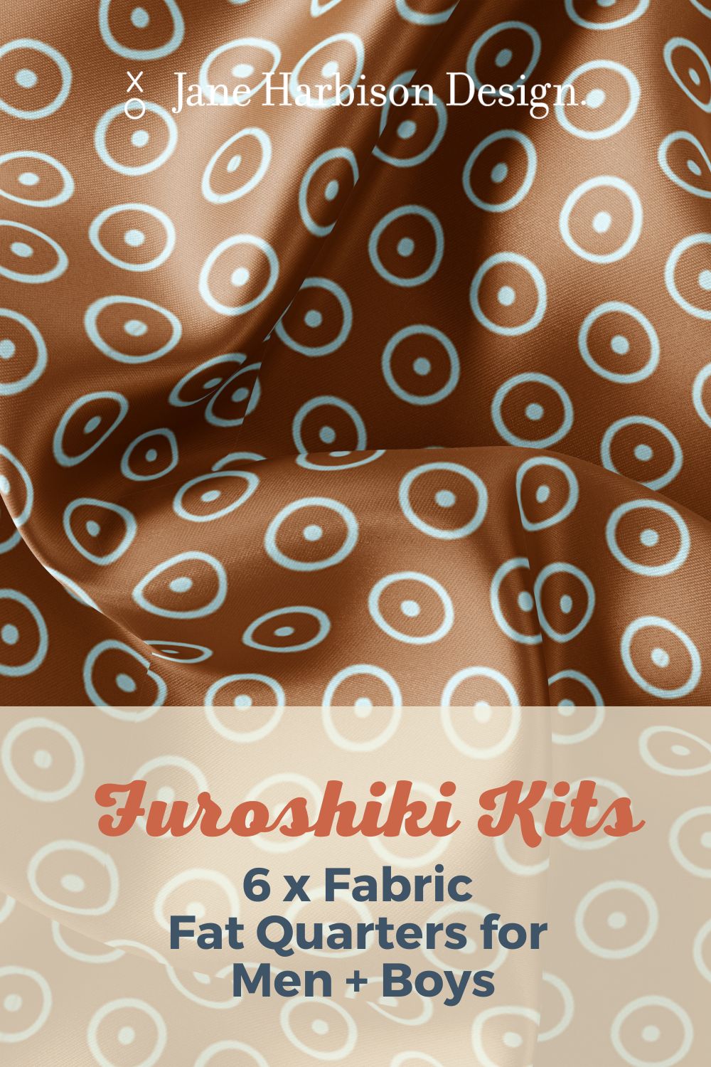 Furoshiki Kits 6 Fat Quarter Satin Fabric Men