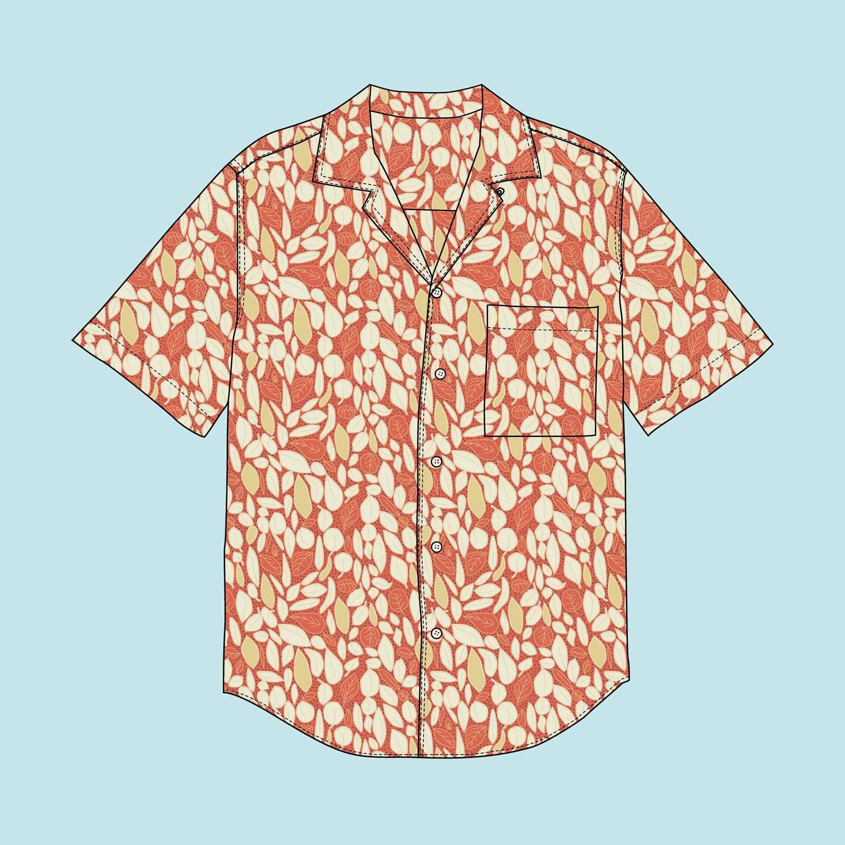 Designer Summer Fabric and Hawaiian Shirt Sewing Pattern Kit For Men Jane Harbison Design