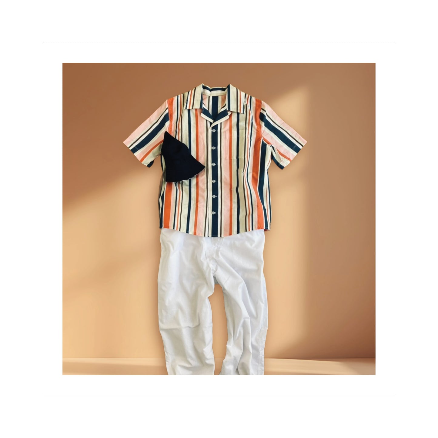 Camp collar shirt sewing pattern with long pant and bucket hat sewing pattern for boys and men by Jane Harbison Design