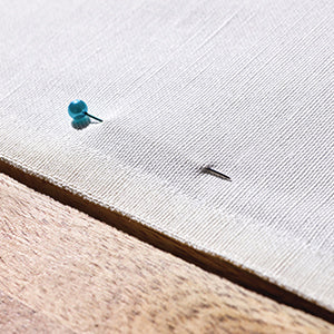 Fabric Linen Canvas - Plaid Ice Blue