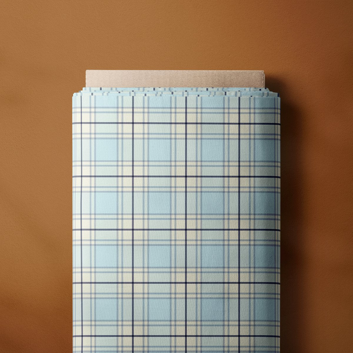 Cotton Poplin Fabric Perfect for DIY Gift for men in Plaid Ice Blue