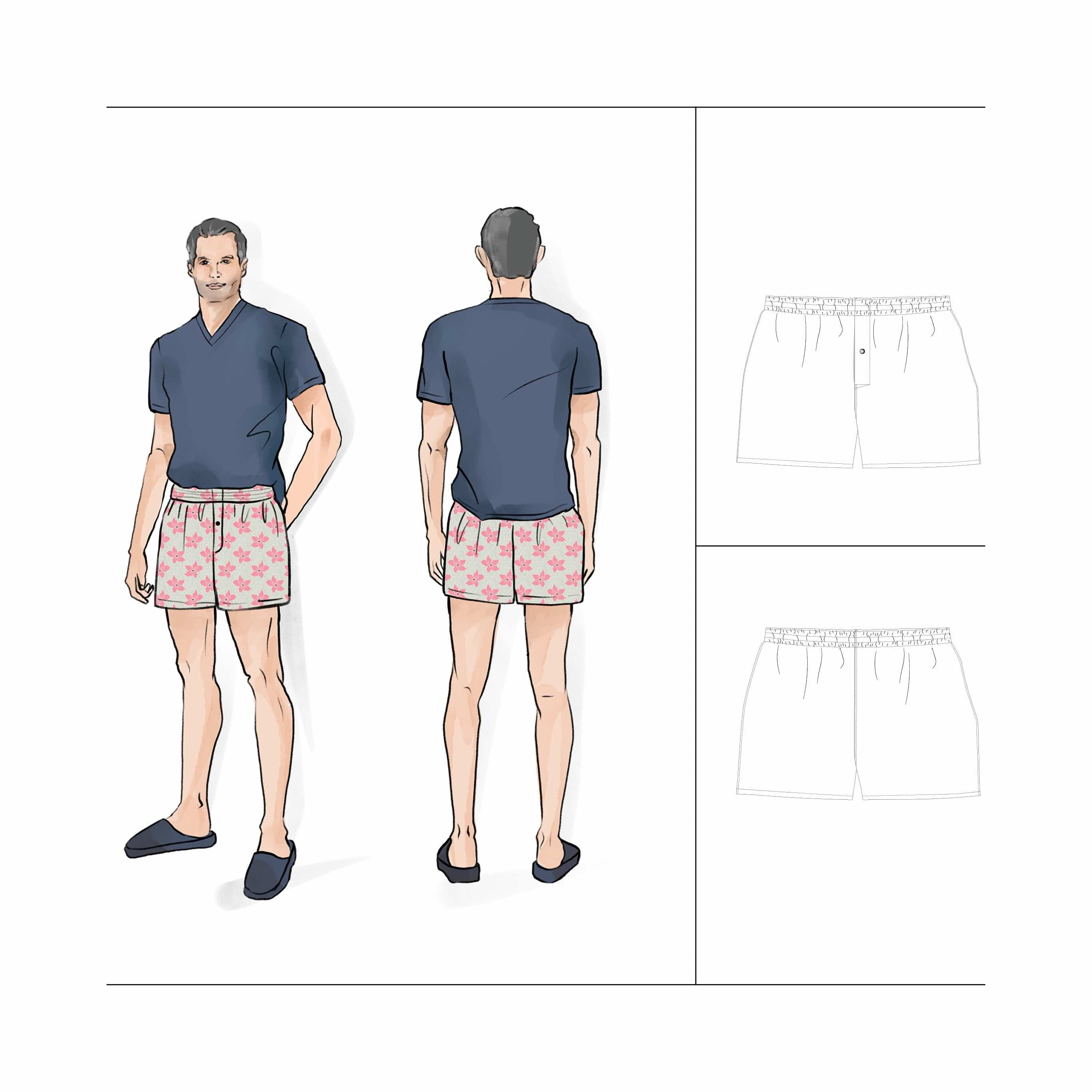 DIY gift for men easy boxer short sewing pattern