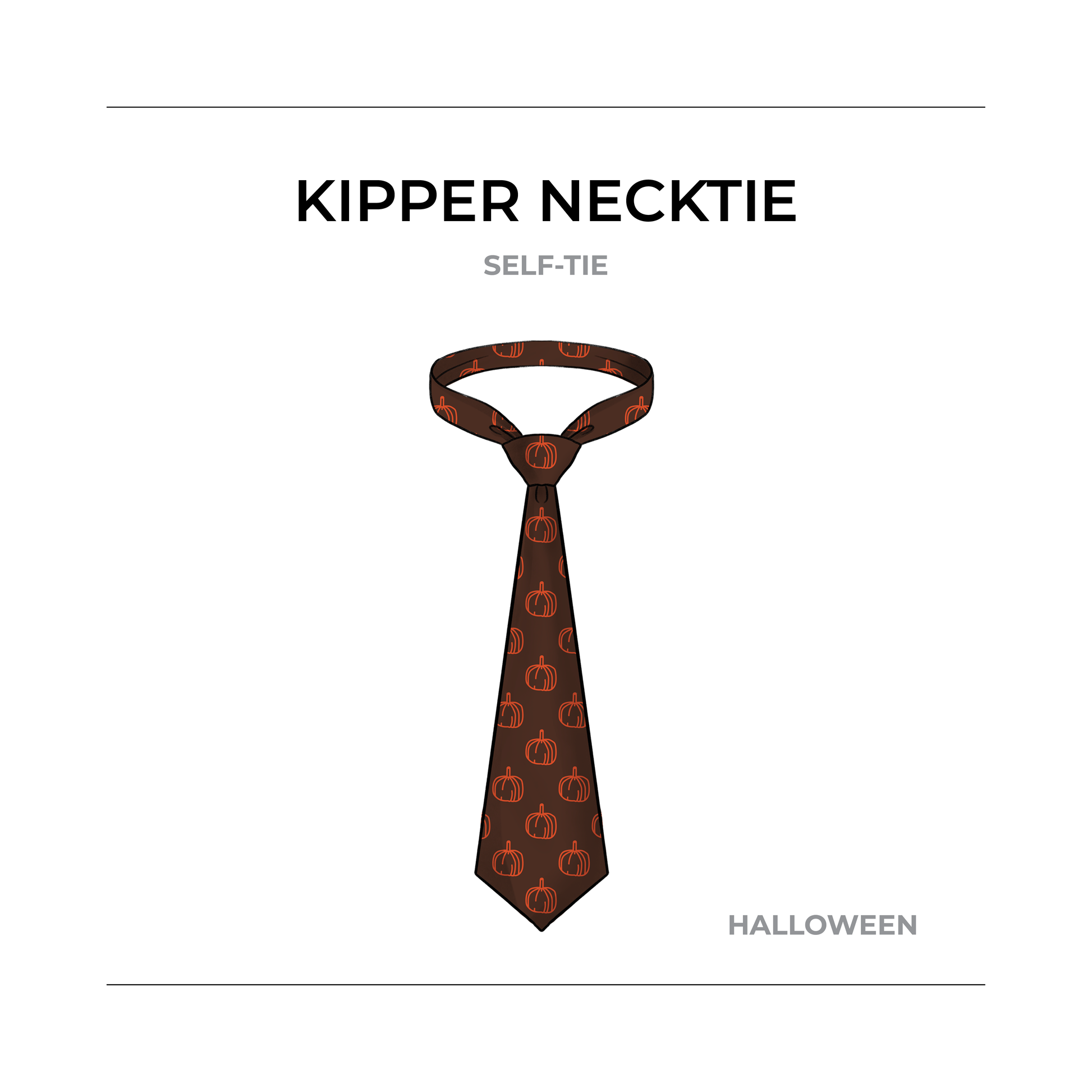 Sewing Pattern - Kipper Tie for Halloween party Size Boy 5-10