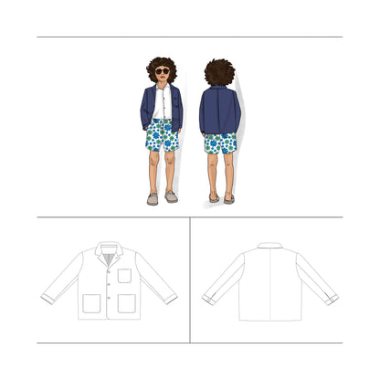 Lined Lounge Jacket Sewing Pattern for Boy Size 5 - 10