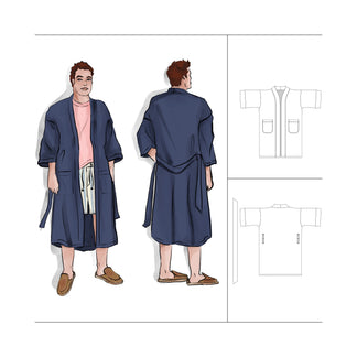 Men's Plus Box Sleeve Robe Sewing Pattern - Best Gift To Make For Men ...