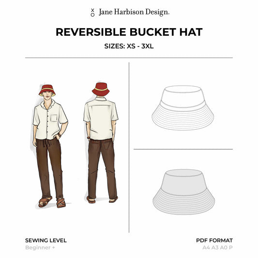 Reversible Bucket Hat XS-3XL