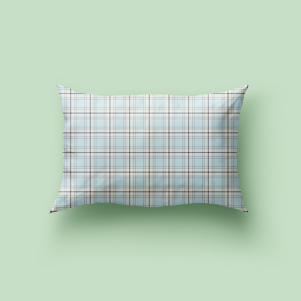 Cotton Poplin Fabric Perfect for DIY Homewares pillow for men in Plaid Ice Blue