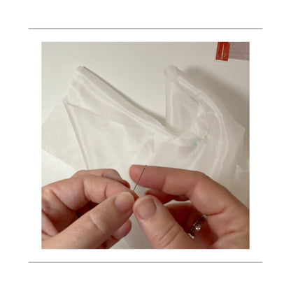 How to sew a silk pocket square with rolled hem by Jane Harbison Design
