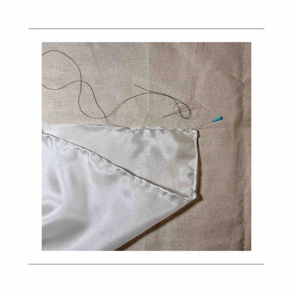 How to sew a silk pocket square with rolled hem by Jane Harbison Design