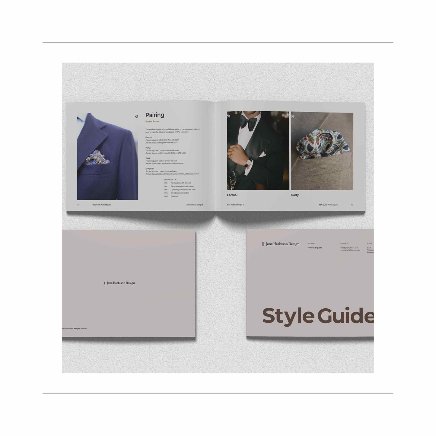 PDF Pocket Square style guide by Jane Harbison Design