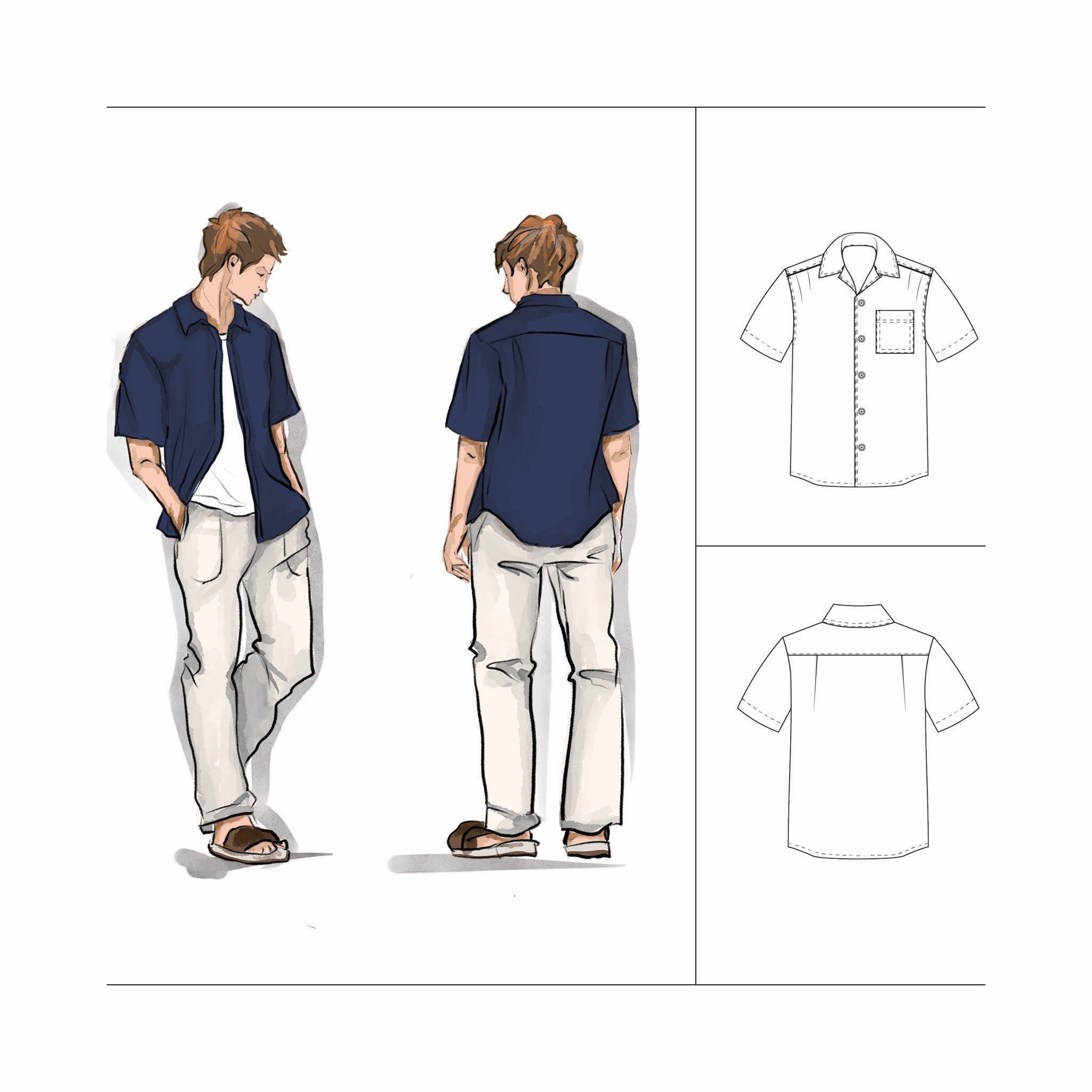 Camp. Local Pattern Downloadable Sewing Pattern: Boy's Camp Collar Shirt - Perfect Gift For ...