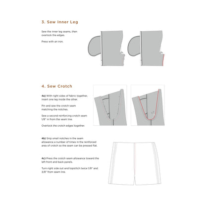 Pattern Men's Mid Thigh Lounge Short XL-5XL Instructions