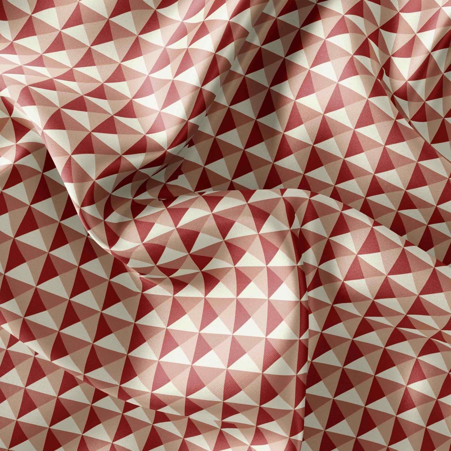 Fabric Satin Furoshiki Fat Quarter Bundle 3D Check Red Blue