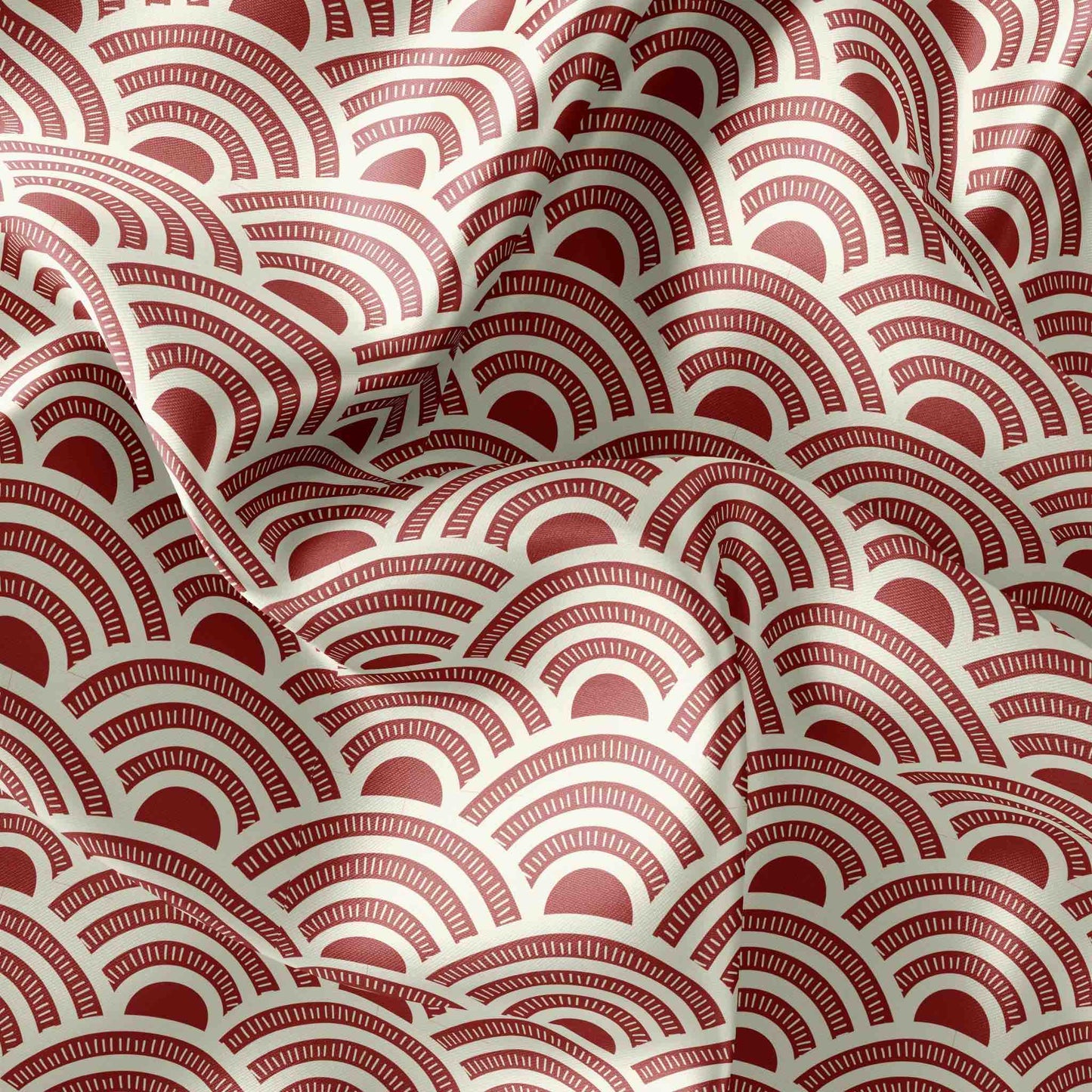 Fabric Satin Furoshiki Fat Quarter Bundle Seigaiha Red Blue