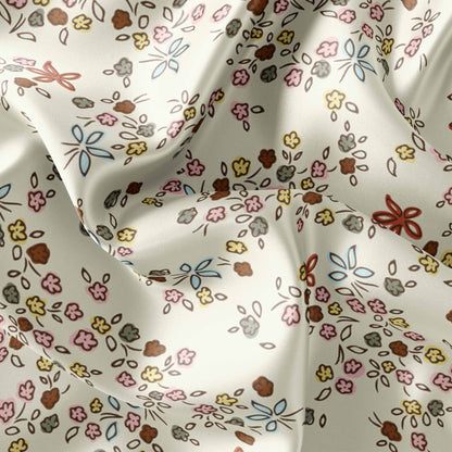 Fabric Satin Furoshiki Ditsy Floral Retro