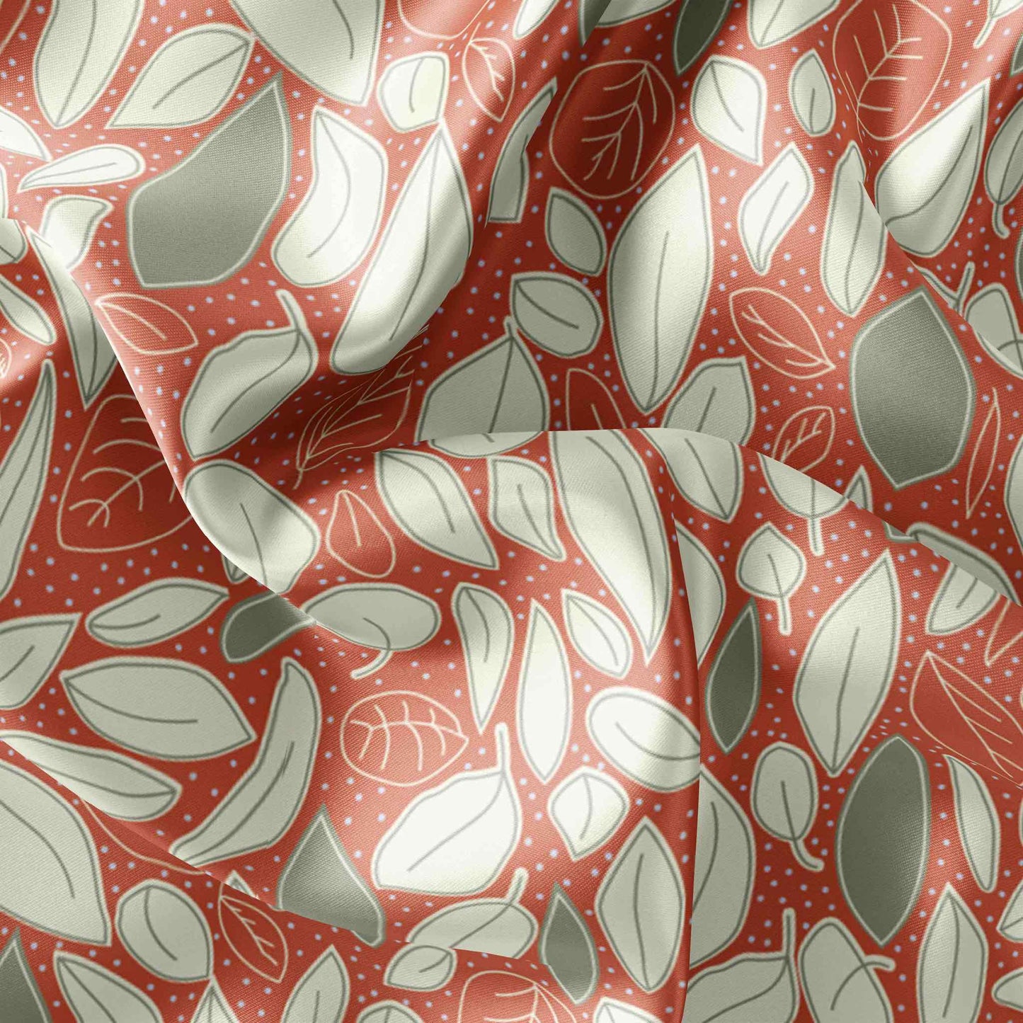 Fabric Satin Furoshiki Fallen Leaves Orange